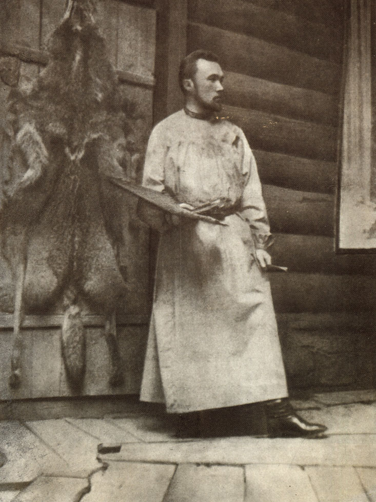 Рис. 3. Фотографии и документы. Н. К. Рерих в мастерской в Изваре. Фото 1897 г.